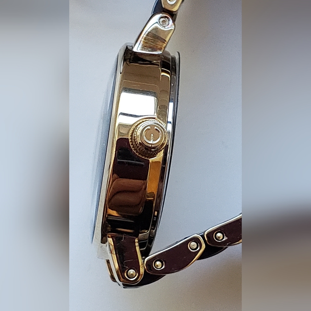 Elgin Women's EG353 Gold-Tone Black Ceramic Crystal Accented Watch. NWT. - Picture 10 of 13